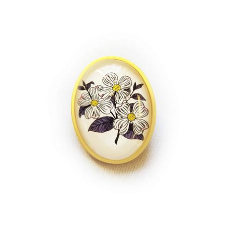 DOGWOOD BLOSSOM OVAL BROOCH