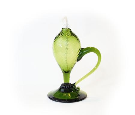 JAMESTOWN GLASS HAND BLOWN SPARKLE LAMP GREEN