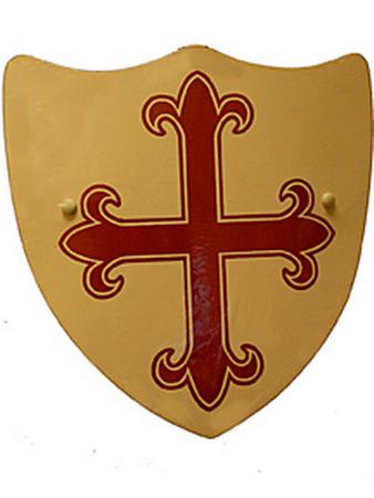 WOODEN TOY SHIELD WITH CROSS