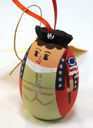 RED COAT LOYALIST WOODEN ORNAMENT