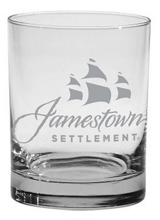 JAMESTOWN SETTLEMENT LOGO DOUBLE OLD FASHIONED GLASS