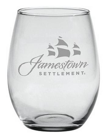 SIGNATURE LOGO STEMLESS WINE GLASS- JAMESTOWN