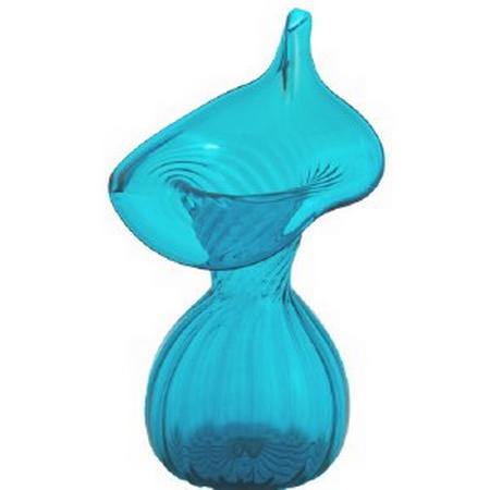 JAMESTOWN GLASS HAND BLOWN SMALL JACK IN THE PULPIT VASE TEAL