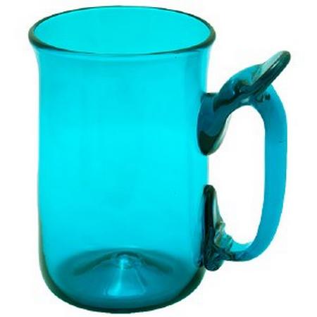 JAMESTOWN GLASS HAND BLOWN MUG TEAL