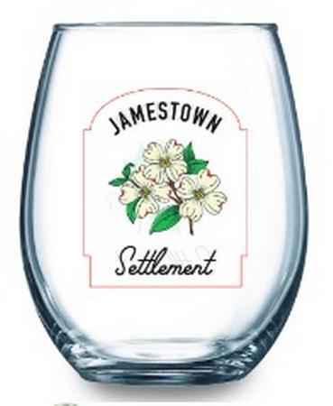 JAMESTOWN SETTLEMENT STEMLESS WINE GLASS