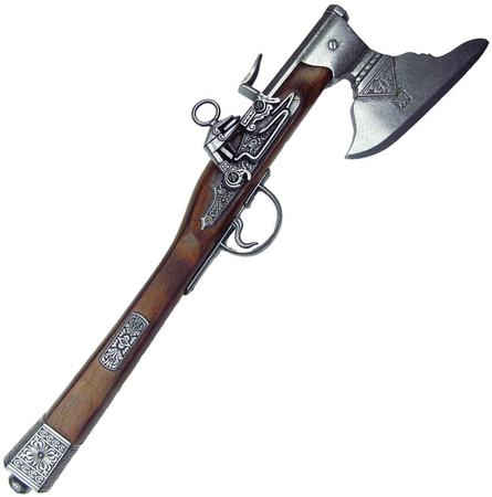 DENIX 17TH CENTURY FLINTLOCK PISTOL AXE - NON-FIRING REPLICA