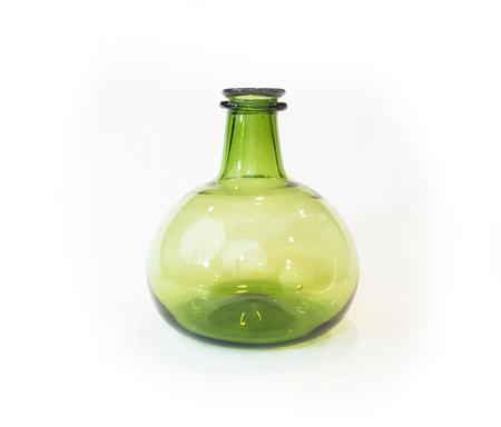 JAMESTOWN GLASS HAND BLOWN ONION BOTTLE - GREEN