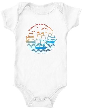 JAMESTOWN SETTLEMENT BABY ONESIE - WHITE