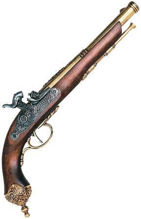 DENIX CA. 1825 PERCUSSION DUELING PISTOL - GOLD - NON-FIRING REPLICA