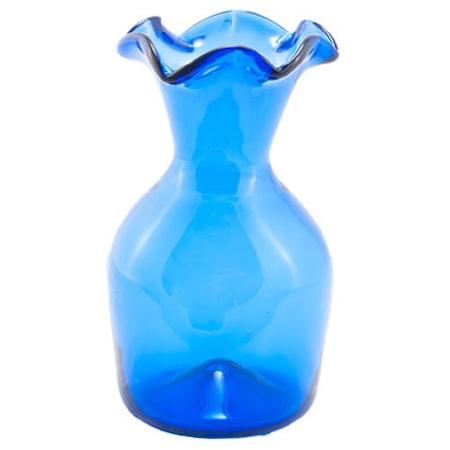 JAMESTOWN GLASS HAND BLOWN LIPPED VASE - COBALT